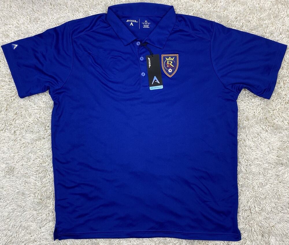 Antigua Real Salt Lake MLS Polo Shirt Blue Men's XL Performance New With Tags